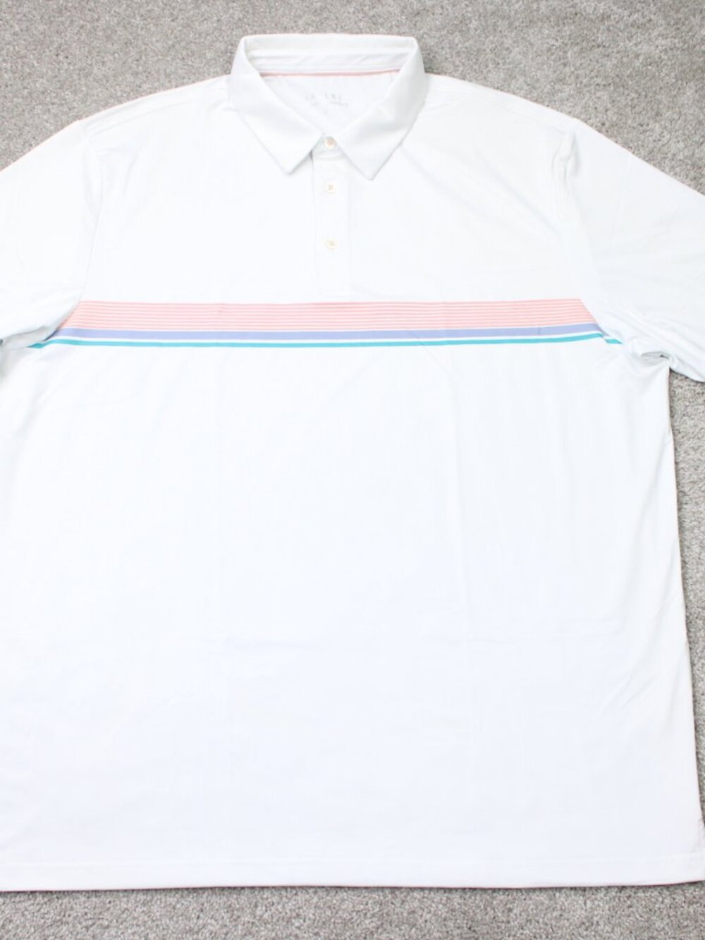 Maelreg Performance Polo Shirt Men 2XL XXL White/Orange/Blue Golf Stretch S/S